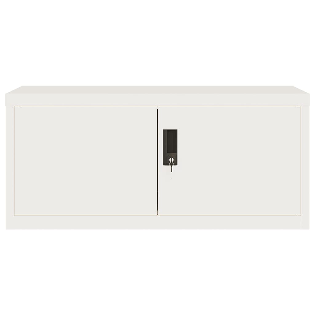 File Cabinet White 90x40x240 cm Steel